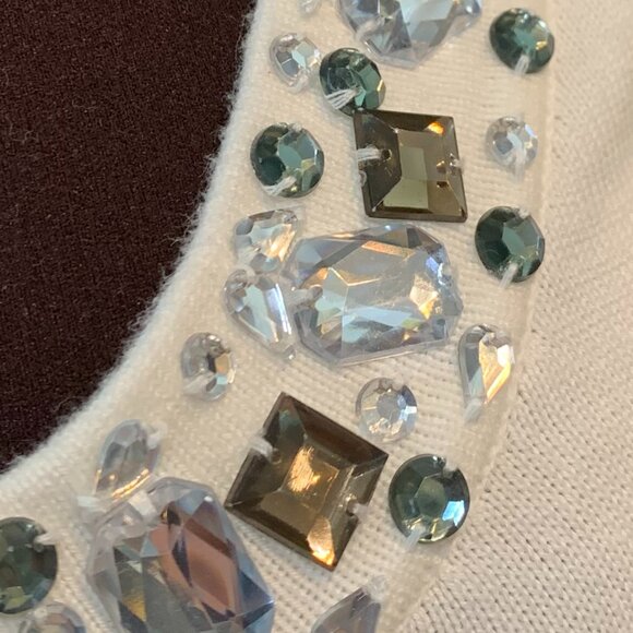 Lane Bryant Jeweled Neckline Sweater White 22/24 - Picture 5 of 8